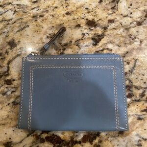 COACH Light Blue Coin Purse Key Ring 3”x4.5”